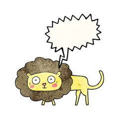 speech bubble textured cartoon lion