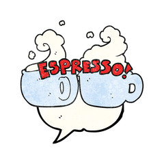 speech bubble textured cartoon espresso