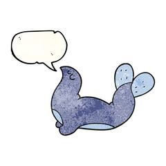 speech bubble textured cartoon seal