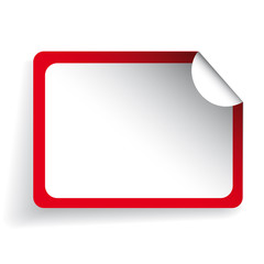 Blank sticker vector red