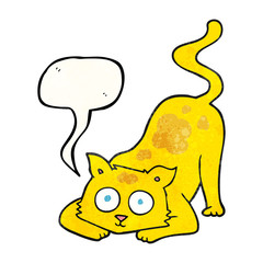 speech bubble textured cartoon cat