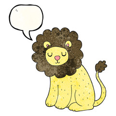 speech bubble textured cartoon cute lion