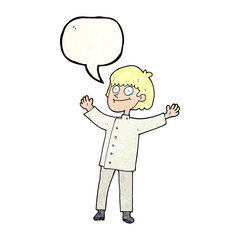 speech bubble textured cartoon chef