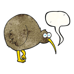 speech bubble textured cartoon kiwi bird