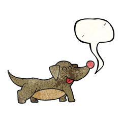 speech bubble textured cartoon happy little dog