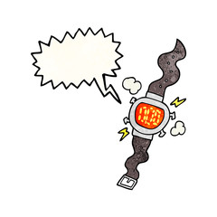 speech bubble textured cartoon wrist watch