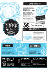 Naklejka premium Restaurant cafe menu, template design.