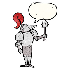speech bubble textured cartoon medieval knight