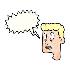 speech bubble textured cartoon staring man drooling