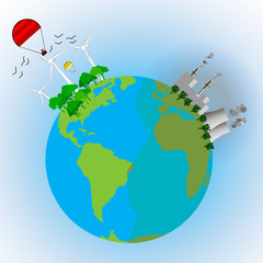 Naklejka premium Earth Pollution&nbsp;and eco land, future