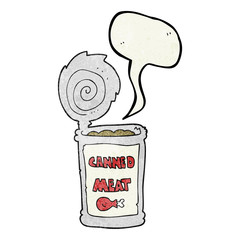 speech bubble textured cartoon canned meat