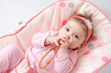 teething baby girl