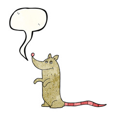 speech bubble textured cartoon rat