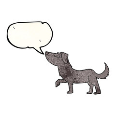 speech bubble textured cartoon dog