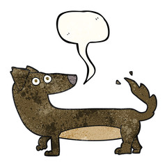 speech bubble textured cartoon dog