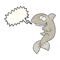 speech bubble textured cartoon shark