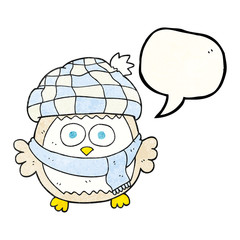 speech bubble textured cartoon cute little owl