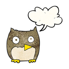 speech bubble textured cartoon owl