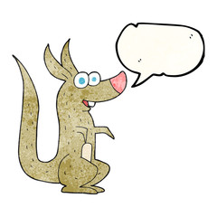 speech bubble textured cartoon kangaroo