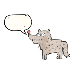 speech bubble textured cartoon dog