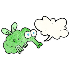 speech bubble textured cartoon fly