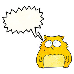speech bubble textured cartoon cat