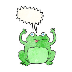 speech bubble textured cartoon funny frog