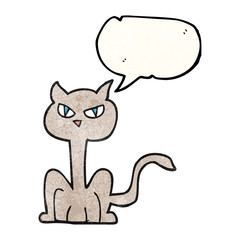 speech bubble textured cartoon angry cat