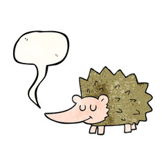 speech bubble textured cartoon hedgehog