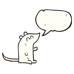 speech bubble textured cartoon mouse