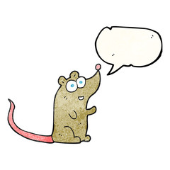 speech bubble textured cartoon mouse