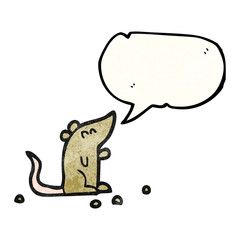 speech bubble textured cartoon mouse