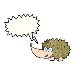 speech bubble textured cartoon hedgehog