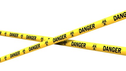 biohazard danger tape - isolated