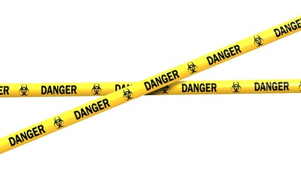 biohazard danger tape - isolated