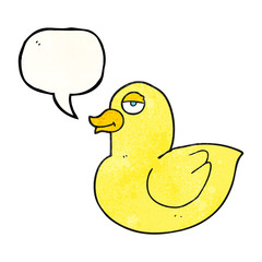 speech bubble textured cartoon duck