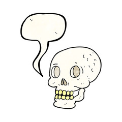 Obraz na płótnie Canvas speech bubble textured cartoon halloween skull