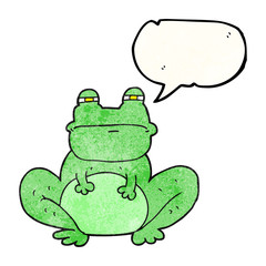 speech bubble textured cartoon frog