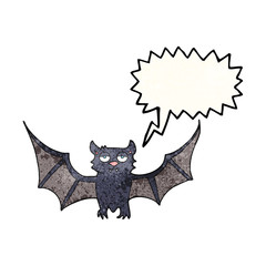 speech bubble textured cartoon halloween bat