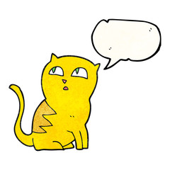 speech bubble textured cartoon cat