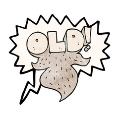 speech bubble textured cartoon old sign
