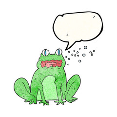 speech bubble textured cartoon burping frog