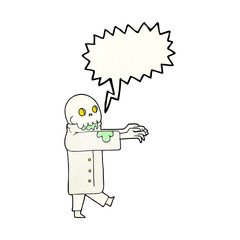 speech bubble textured cartoon zombie