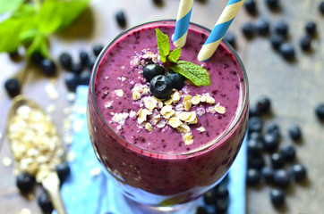 Blackberry and banana smoothie.