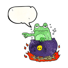 speech bubble textured cartoon halloween toad