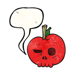 speech bubble textured cartoon poison apple