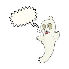 speech bubble textured cartoon ghost