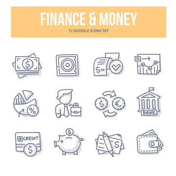 Finance & Money Doodle Icons