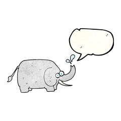 speech bubble textured cartoon elephant
