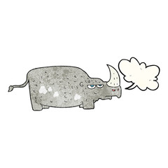 speech bubble textured cartoon rhino